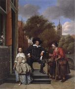 Jan Steen A Delf burgher and his daughter oil painting artist